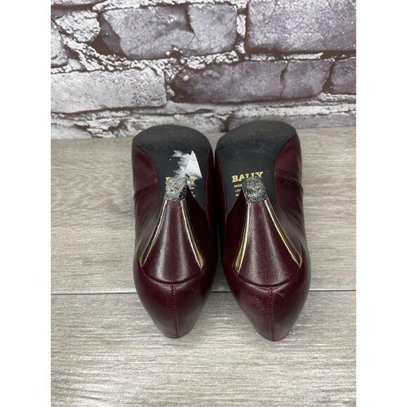 VTG Bally Maroon Leather England Pumps Dress Heels Women Sz 5M US/3UK/35EU READ - Picture 13 of 16